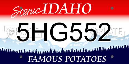 5HG552 Idaho License Plate
