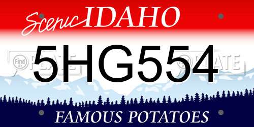5HG554 Idaho License Plate