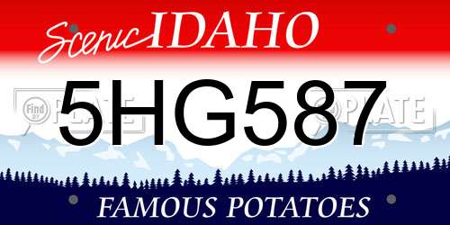 5HG587 Idaho License Plate