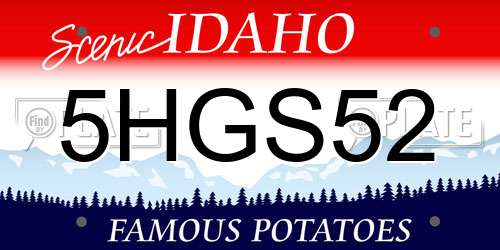 5HGS52 Idaho License Plate