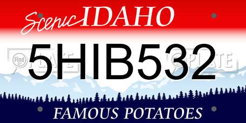 5HIB532 Idaho License Plate
