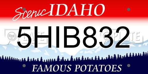 5HIB832 Idaho License Plate