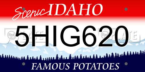 5HIG620 Idaho License Plate
