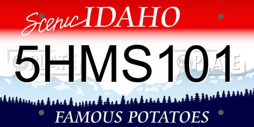 5HMS101 Idaho License Plate