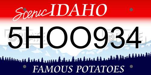 5HOO934 Idaho License Plate