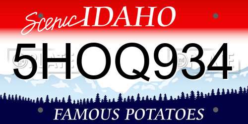 5HOQ934 Idaho License Plate