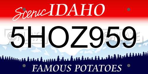 5HOZ959 Idaho License Plate