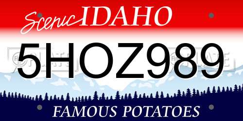 5HOZ989 Idaho License Plate