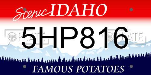 5HP816 Idaho License Plate
