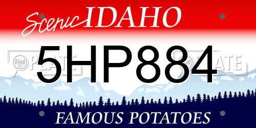 5HP884 Idaho License Plate