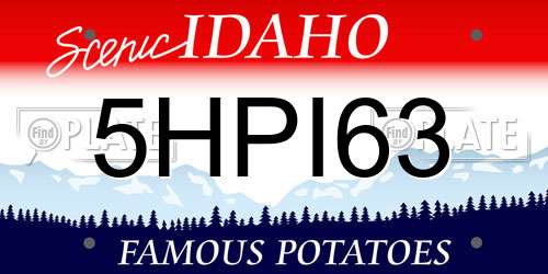 5HPI63 Idaho License Plate