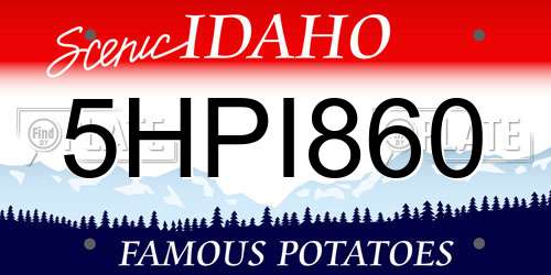 5HPI860 Idaho License Plate