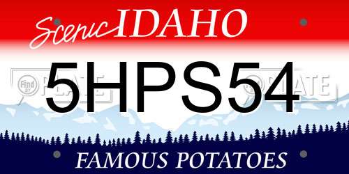 5HPS54 Idaho License Plate