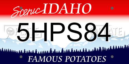 5HPS84 Idaho License Plate