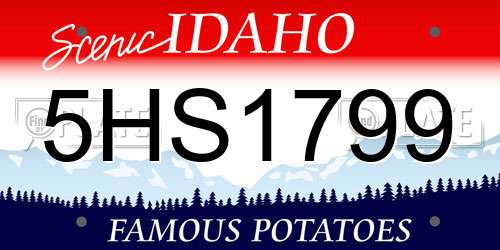 5HS1799 Idaho License Plate