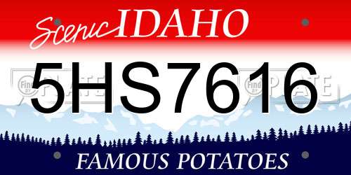 5HS7616 Idaho License Plate