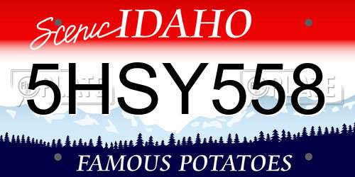 5HSY558 Idaho License Plate