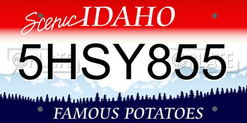 5HSY855 Idaho License Plate
