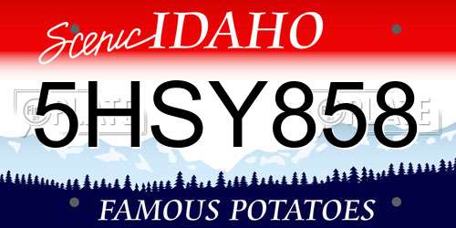 5HSY858 Idaho License Plate