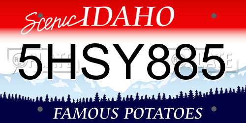 5HSY885 Idaho License Plate