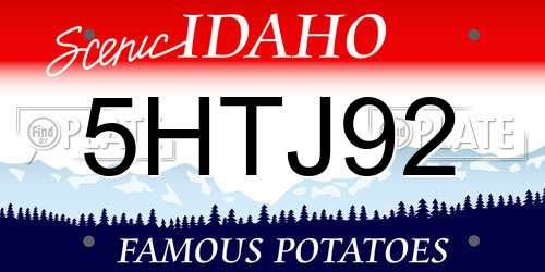 5HTJ92 Idaho License Plate