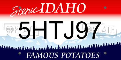 5HTJ97 Idaho License Plate