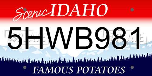 5HWB981 Idaho License Plate
