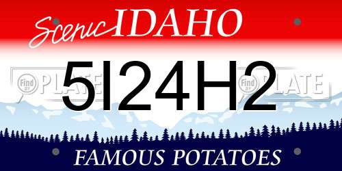 5I24H2 Idaho License Plate