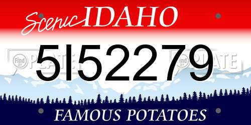 5I52279 Idaho License Plate