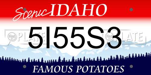 5I55S3 Idaho License Plate