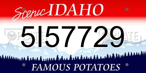 5I57729 Idaho License Plate