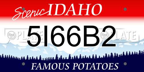 5I66B2 Idaho License Plate