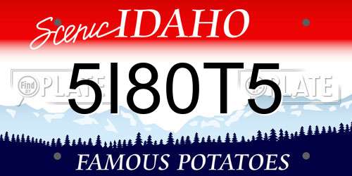5I80T5 Idaho License Plate