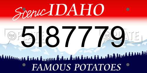 5I87779 Idaho License Plate