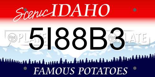 5I88B3 Idaho License Plate