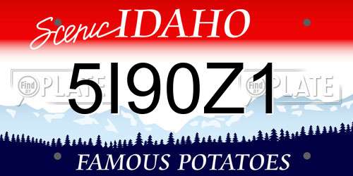 5I90Z1 Idaho License Plate