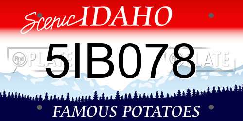 5IB078 Idaho License Plate