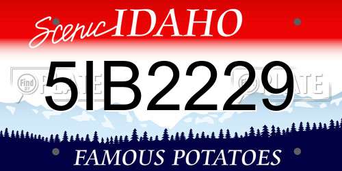5IB2229 Idaho License Plate