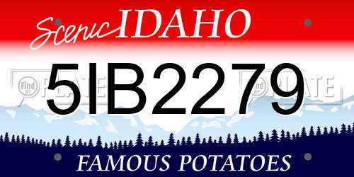 5IB2279 Idaho License Plate