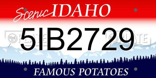 5IB2729 Idaho License Plate