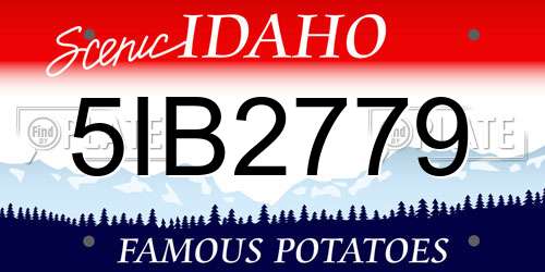 5IB2779 Idaho License Plate