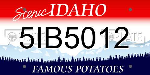 5IB5012 Idaho License Plate