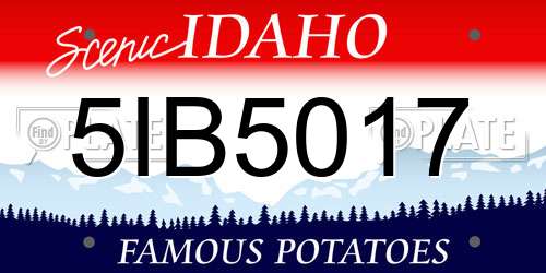 5IB5017 Idaho License Plate