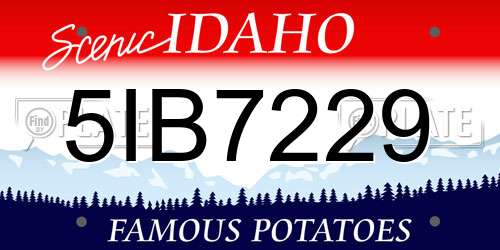 5IB7229 Idaho License Plate