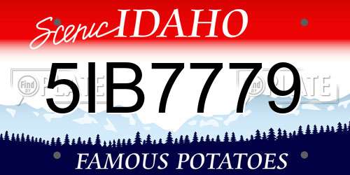 5IB7779 Idaho License Plate