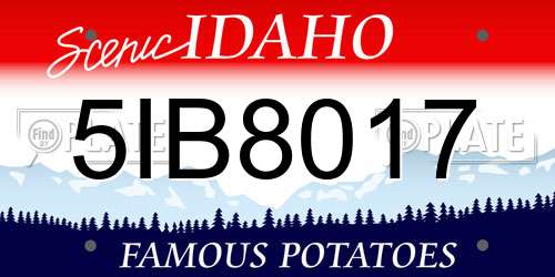 5IB8017 Idaho License Plate
