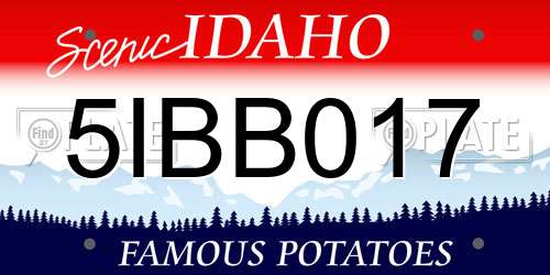 5IBB017 Idaho License Plate