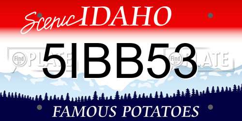 5IBB53 Idaho License Plate