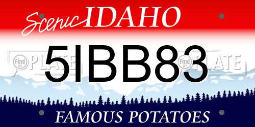 5IBB83 Idaho License Plate