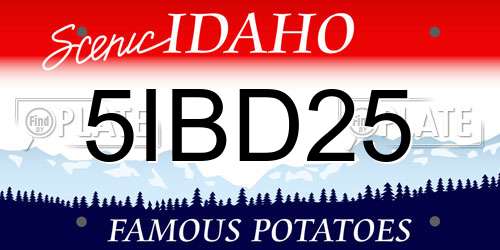 5IBD25 Idaho License Plate